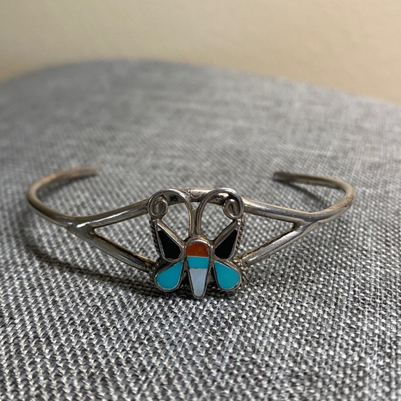 Zuni Jewelry - Zuni Vintage Sterling Silver Butterfly Bracelet